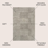 Petra Abstract Stripe Geometric Shag Area Rug