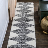 Elm Diamond Stripe Geometric Shag Area Rug