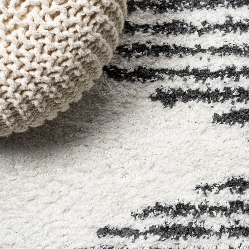 Elm Diamond Stripe Geometric Shag Area Rug