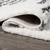 Elm Diamond Stripe Geometric Shag Area Rug