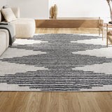 Elm Diamond Stripe Geometric Shag Area Rug