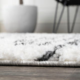Elm Diamond Stripe Geometric Shag Area Rug
