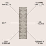 Elm Diamond Stripe Geometric Shag Area Rug