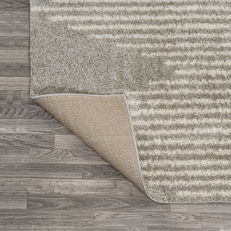 Elm Diamond Stripe Geometric Shag Area Rug