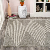 Elm Diamond Stripe Geometric Shag Area Rug