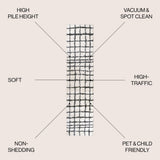 Arenal Geometric Grid Shag Area Rug