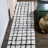 Arenal Geometric Grid Shag Area Rug