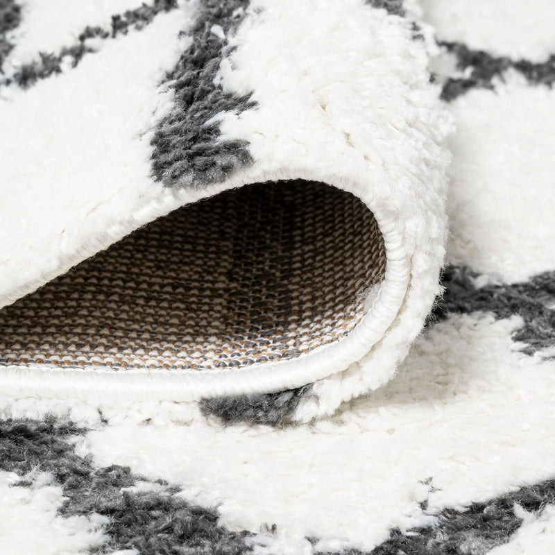 Arenal Geometric Grid Shag Area Rug