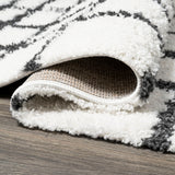 Arenal Geometric Grid Shag Area Rug