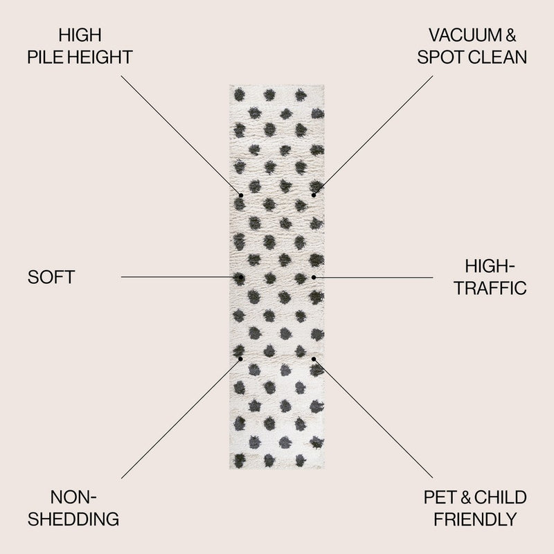 Pere Modern Charcoal Dot Shag Area Rug