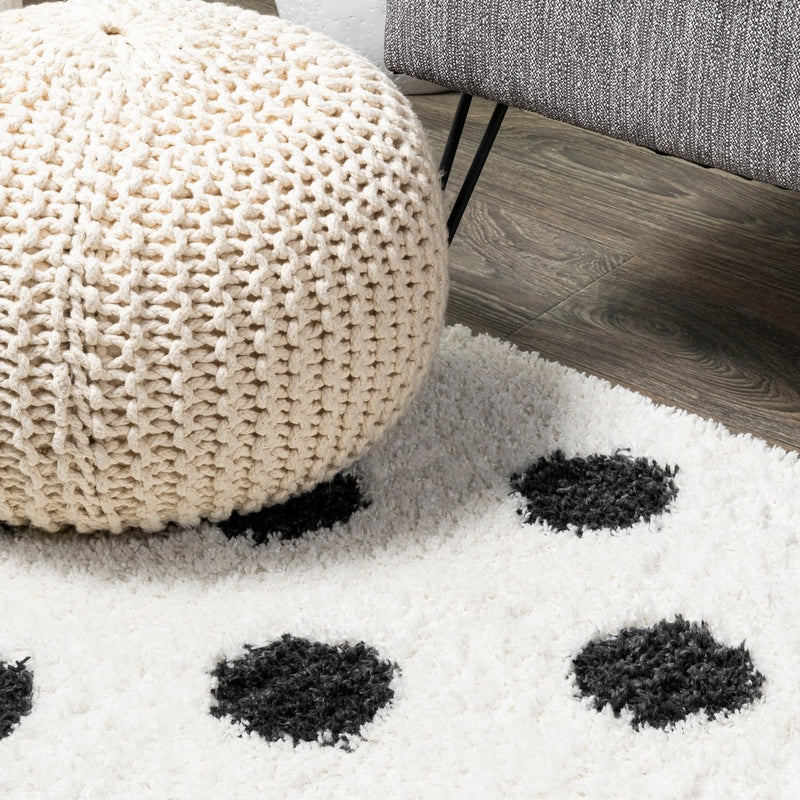 Pere Modern Charcoal Dot Shag Area Rug