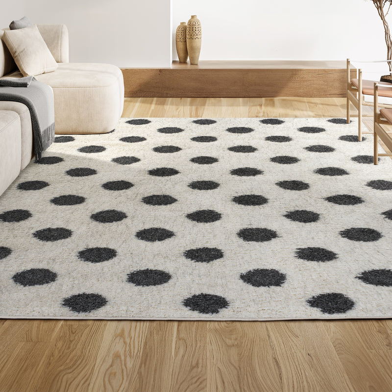 Pere Modern Charcoal Dot Shag Area Rug