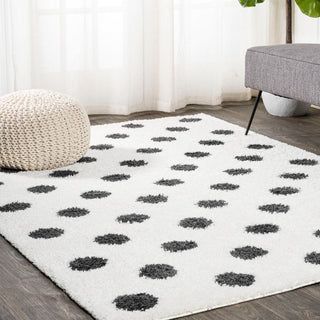 Pere Modern Charcoal Dot Shag Area Rug