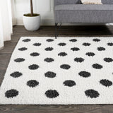 Pere Modern Charcoal Dot Shag Area Rug