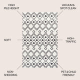 Caimari Moroccan Diamond Shag Area Rug