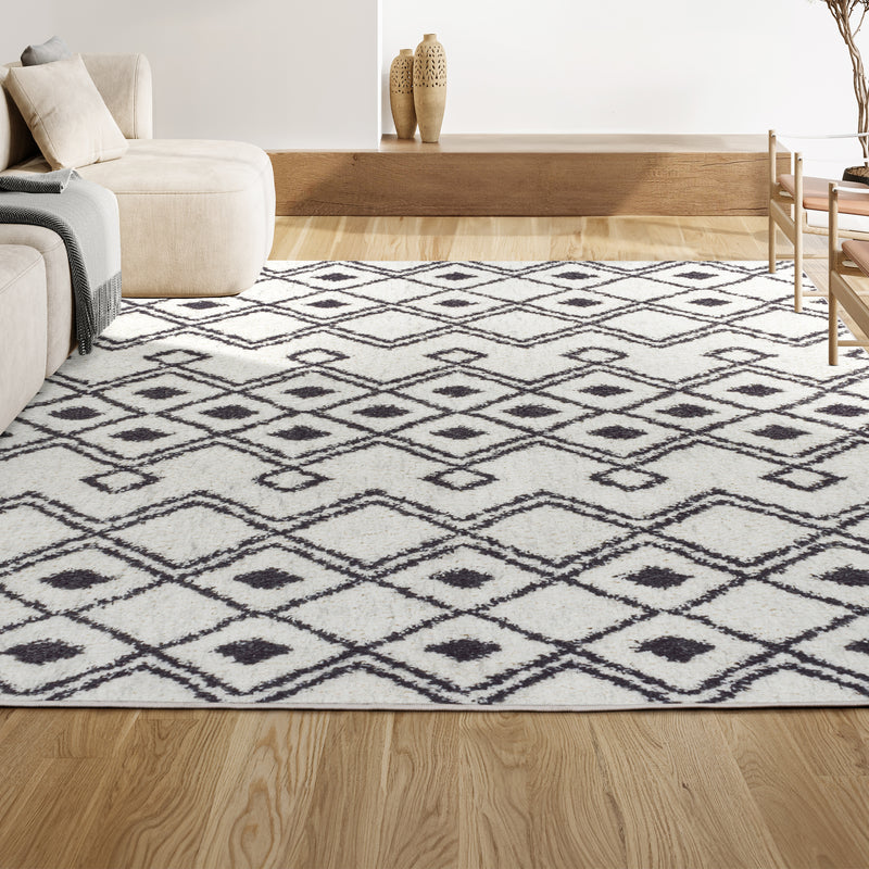Caimari Moroccan Diamond Shag Area Rug