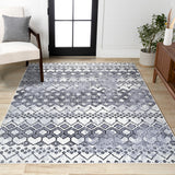 Azmar Moroccan Geometric Distressed Area Rug