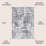 Iften Moroccan Geometric Distressed Area Rug