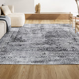 Iften Moroccan Geometric Distressed Area Rug