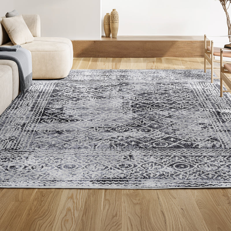 Iften Moroccan Geometric Distressed Area Rug