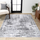 Iften Moroccan Geometric Distressed Area Rug