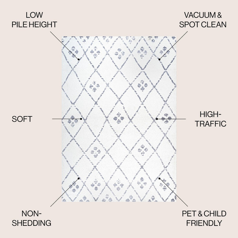 Izil Moroccan Geometric Diamond Area Rug