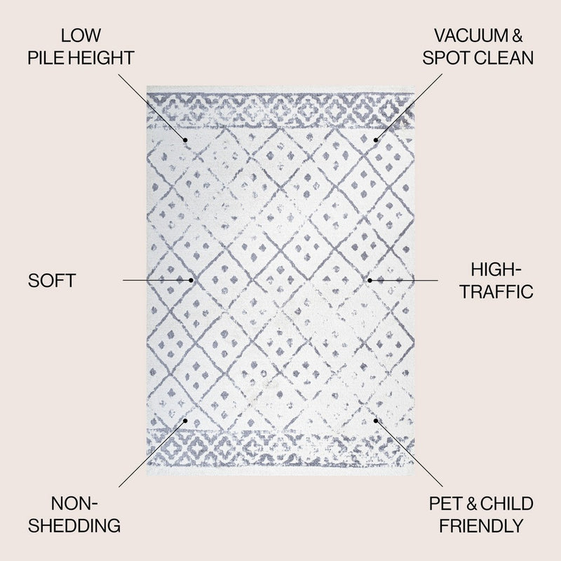Juba Moroccan Geometric Diamond Area Rug
