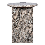 Lyra 17" Contemporary Natural Marble/Metal Handmade Round End Table - JONATHAN Y