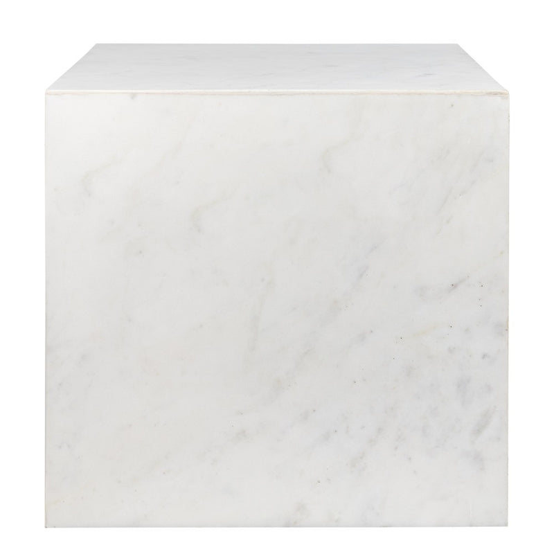 Felix 15" Contemporary Natural Marble Handmade Cube End Table