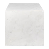 Felix 15" Contemporary Natural Marble Handmade Cube End Table