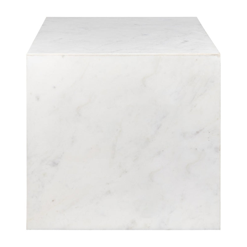 Felix 15" Contemporary Natural Marble Handmade Cube End Table