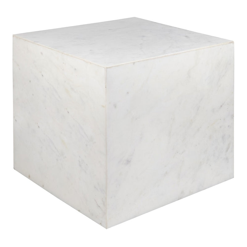 Felix 15" Contemporary Natural Marble Handmade Cube End Table