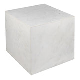 Felix 15" Contemporary Natural Marble Handmade Cube End Table