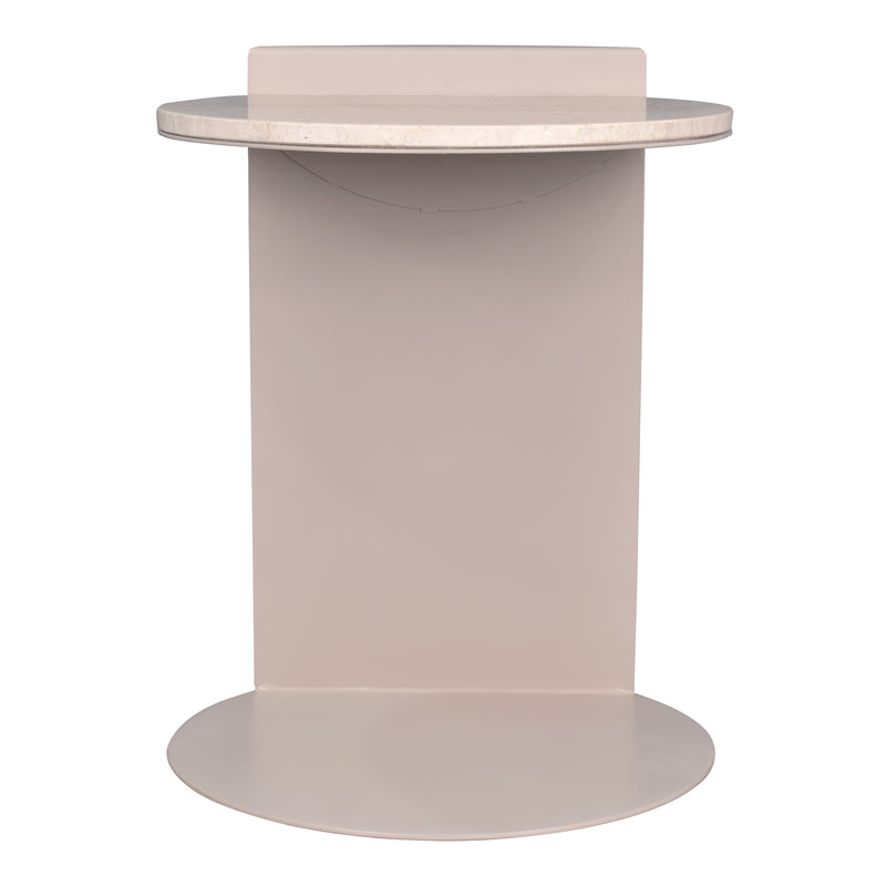 Evelyn 16" Contemporary Natural Marble/Metal Handmade C-Shaped End Table - JONATHAN Y