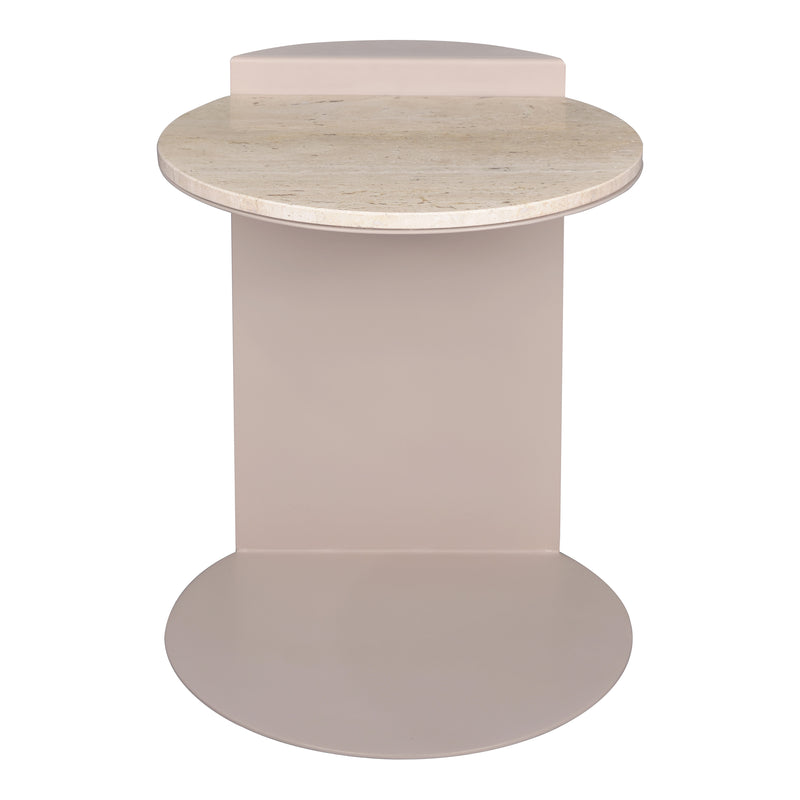 Evelyn 16" Contemporary Natural Marble/Metal Handmade C-Shaped End Table - JONATHAN Y