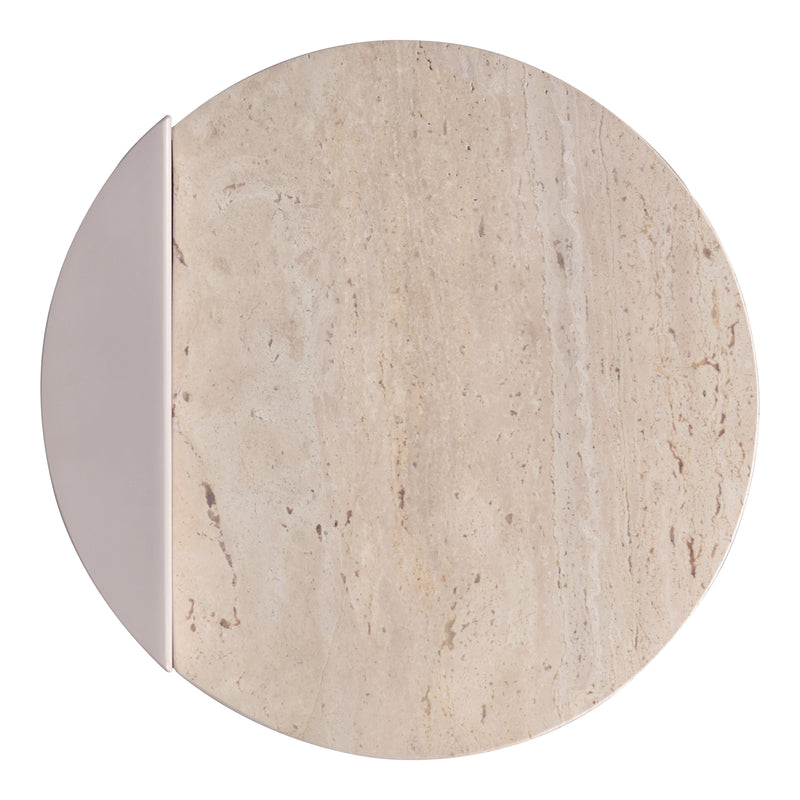 Evelyn 16" Contemporary Natural Marble/Metal Handmade C-Shaped End Table - JONATHAN Y