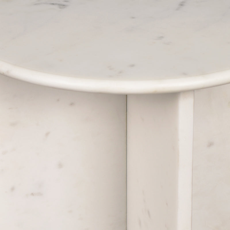 Javier 14" Contemporary Natural Marble Handmade X-Shaped End Table - JONATHAN Y