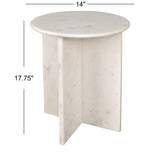 Javier 14" Contemporary Natural Marble Handmade X-Shaped End Table - JONATHAN Y