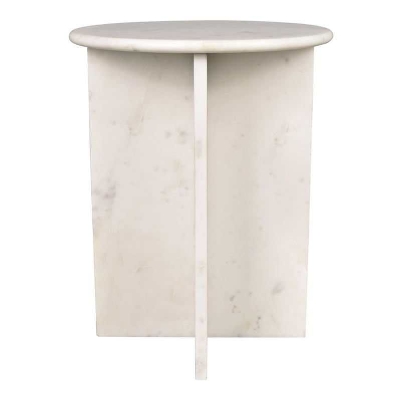 Javier 14" Contemporary Natural Marble Handmade X-Shaped End Table - JONATHAN Y