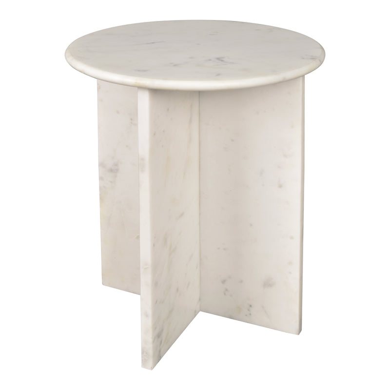 Javier 14" Contemporary Natural Marble Handmade X-Shaped End Table - JONATHAN Y
