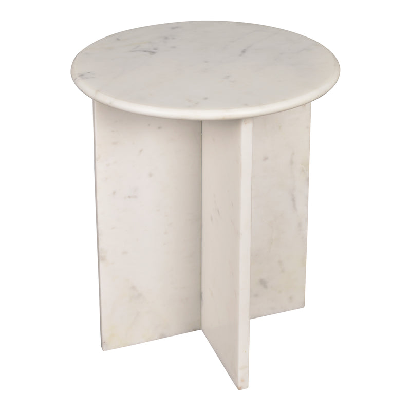 Javier 14" Contemporary Natural Marble Handmade X-Shaped End Table - JONATHAN Y