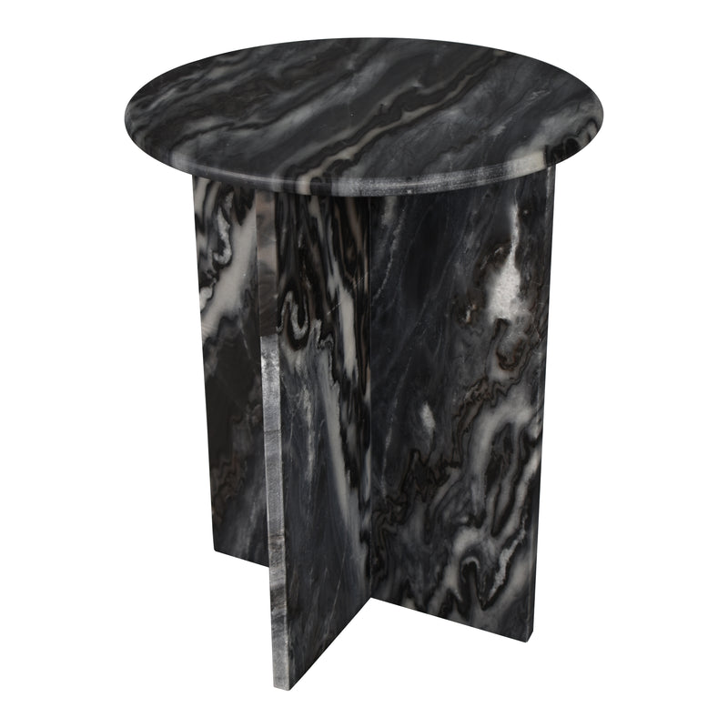 Javier 14" Contemporary Natural Marble Handmade X-Shaped End Table - JONATHAN Y