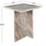 Cecil 18.5" Contemporary Natural Marble Handmade T-Shaped End Table