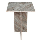 Cecil 18.5" Contemporary Natural Marble Handmade T-Shaped End Table