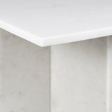 Cecil 18.5" Contemporary Natural Marble Handmade T-Shaped End Table