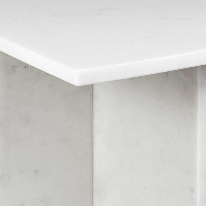 Cecil 18.5" Contemporary Natural Marble Handmade T-Shaped End Table