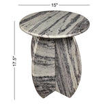 Venus 17.5" Contemporary Natural Marble Handmade X-Shaped End Table