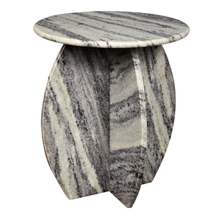Venus 17.5" Contemporary Natural Marble Handmade X-Shaped End Table