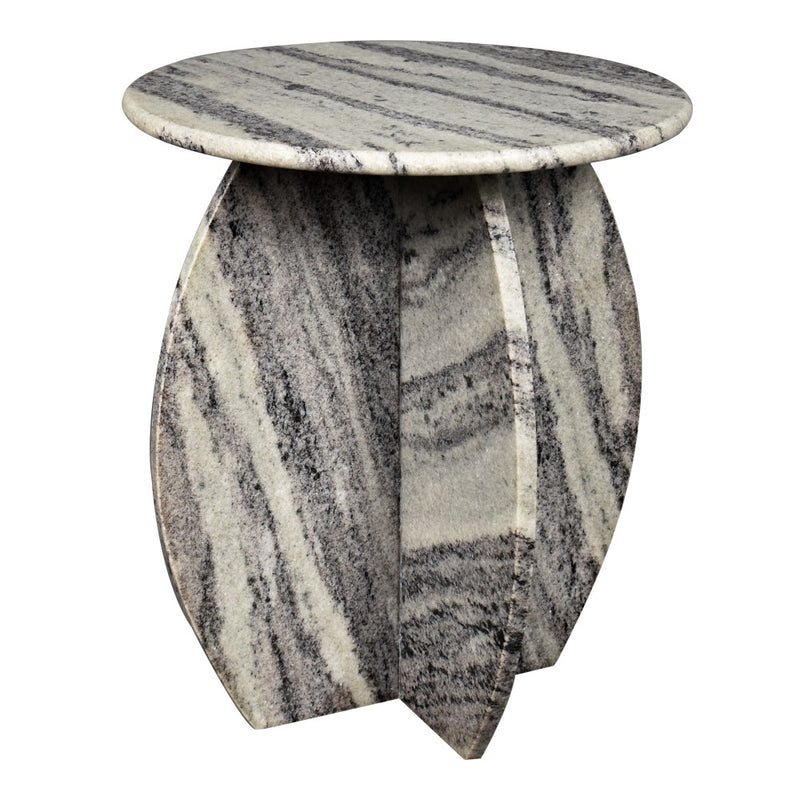 Venus 17.5" Contemporary Natural Marble Handmade X-Shaped End Table