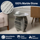 Venus 17.5" Contemporary Natural Marble Handmade X-Shaped End Table